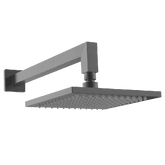 Abey Gareth Ashton Square Brass Horizontal Shower Arm and Rose - Gun Metal